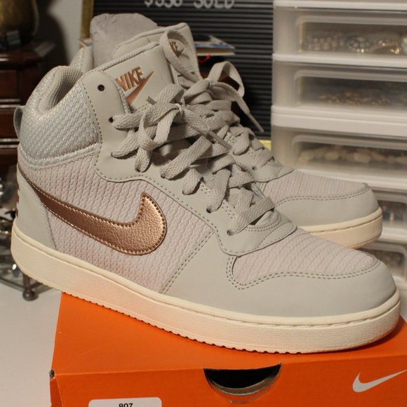 Nike | Shoes | Rare 85 Ice Grey Leather Rose Gold Nike High Tops | Poshmark